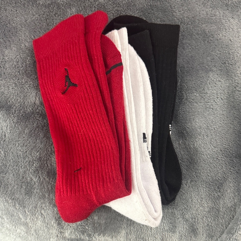 Men's Jordan Red, White, and Black Socks